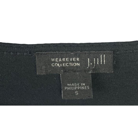 J Jill Wearever  Womens Cardigan Top Size Small Black Button Front Rayon Blend - Picture 2 of 6